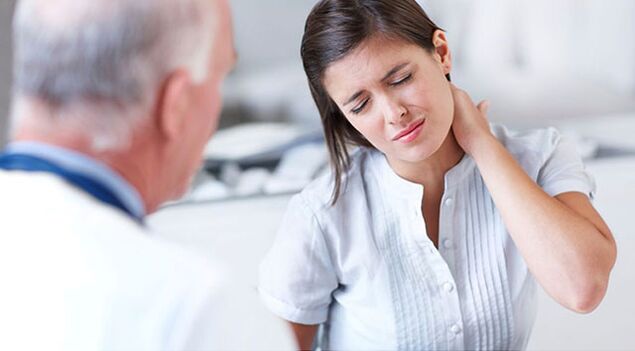 Neck pain in a woman with osteochondrosis